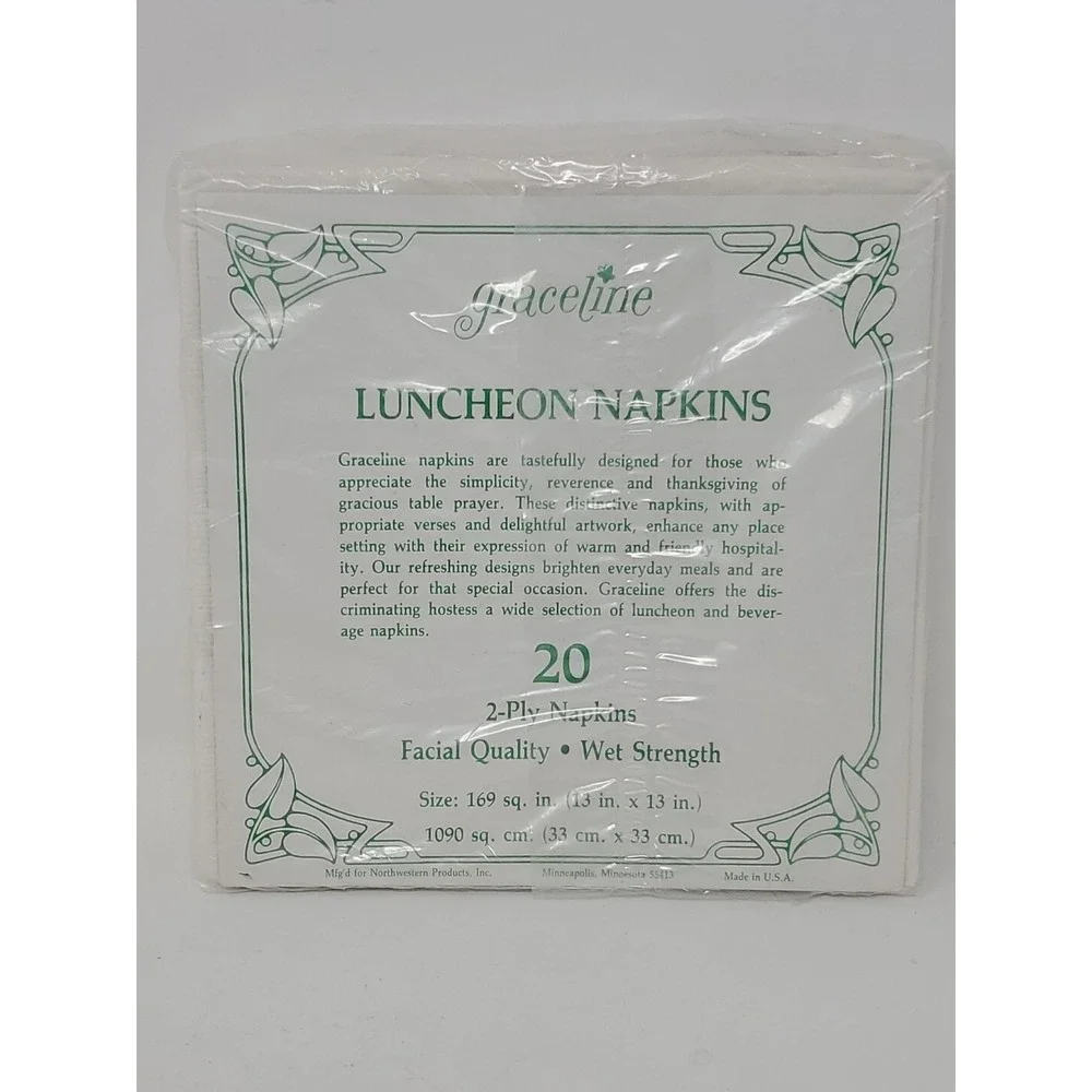 Vintage Chrismas Luncheon Napkins 13x13 20 Count Holly Mailbox House